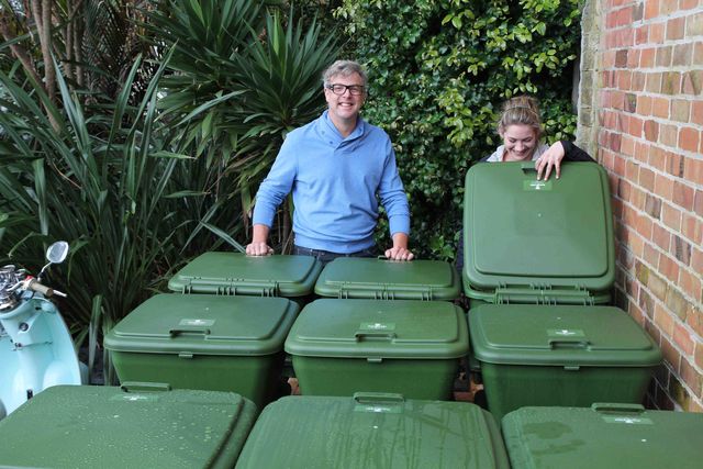 Hungry Bin Worm Farm - Owner Jeremy Turner with Maitre d’ Annabelle Pierce of Cibo restaurant Parnell.