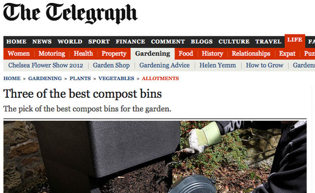 Hungry Bin Worm Farm - The Telegraph, 21 June 2012