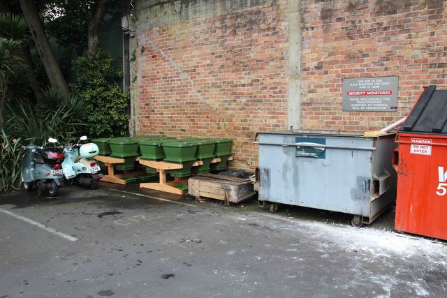 Hungry Bin Worm Farm - The hungry bin system easily fits into existing space allocated for waste management.